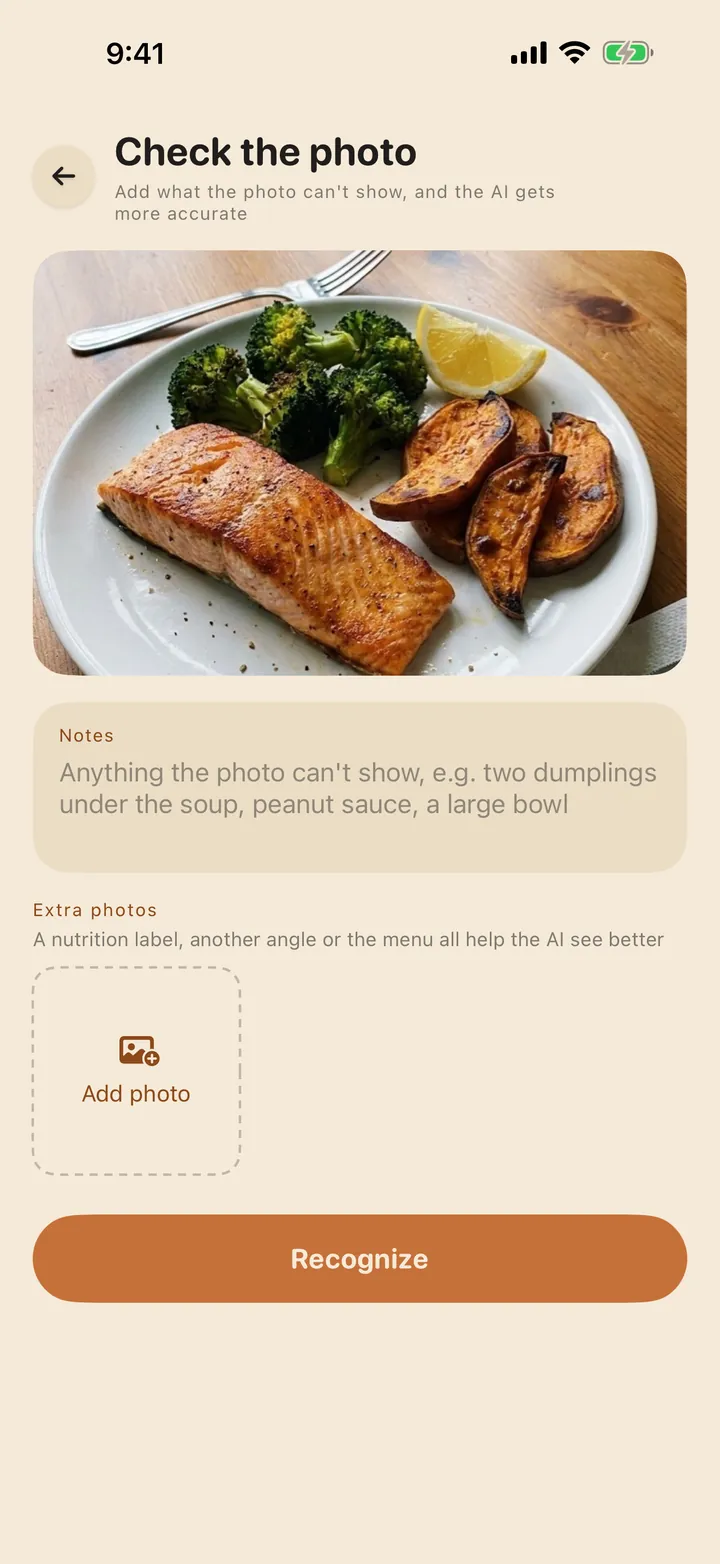 Step two: check the photo, add notes and extra photos.